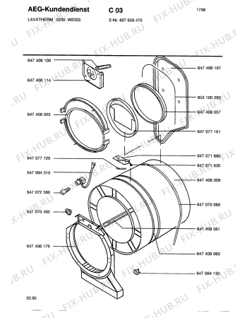 Взрыв-схема стиральной машины Aeg LTH5230W CH - Схема узла Drum